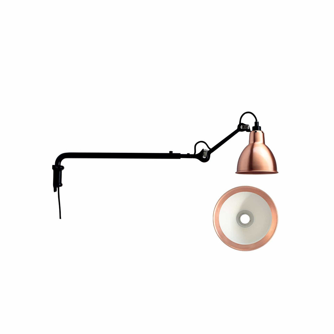 Lampade da parete DCW Lampe Gras N.203 Parete Nero Rotondo Rame/Bianco 3700677621559