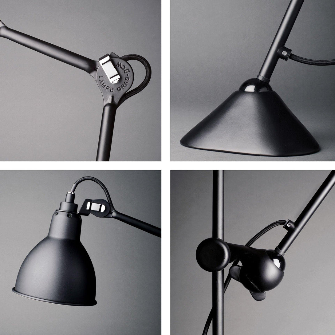 DCW Lampe Gras N.222 Parete Nero Rotondo