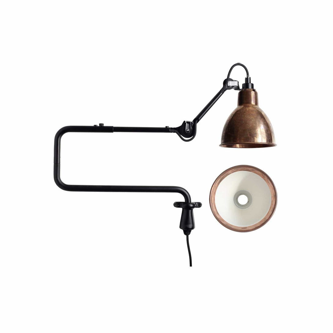 Lampade da parete DCW Lampe Gras N.303 Parete Nero Rotondo Rame grezzo/Bianco 3700677621658