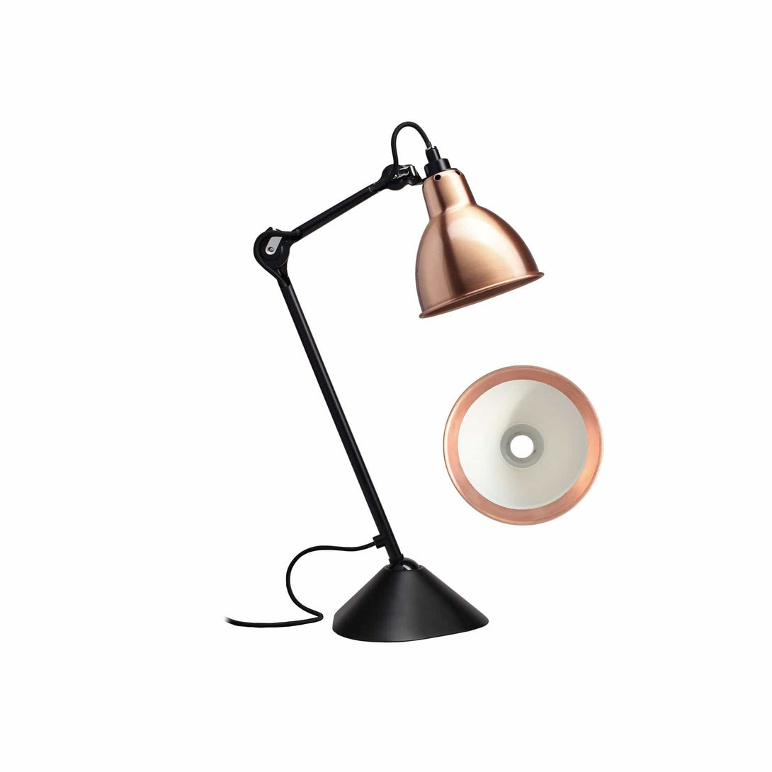 Lampade da tavolo DCW Lampe Gras N.205 Tavolo Nero Rame/Bianco 3700677620187